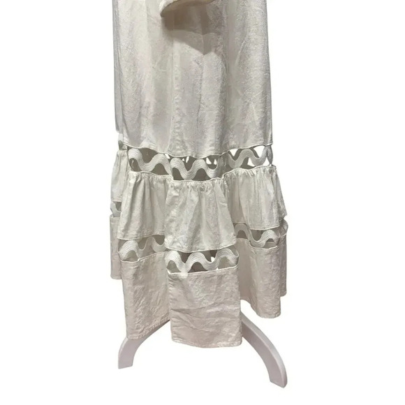 Lisa Marie Fernandez xTarget White Linen Button Up Cutout Shirtdress Size 4 - Picture 10 of 16